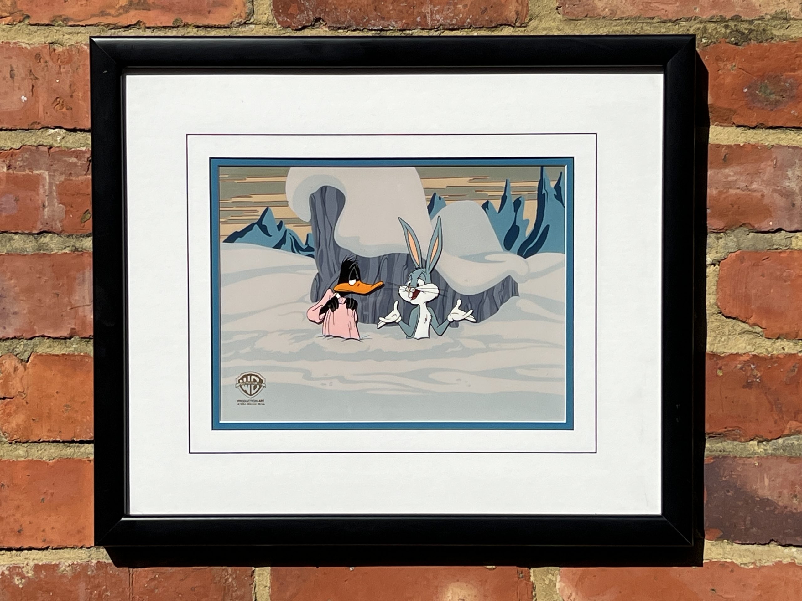 80年代 THE FATMAN WITH THE BLACK HAT クレヨン画 Warner Bros production cel Daffy Duck Bugs Bunny - HeadVision